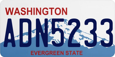 WA license plate ADN5233