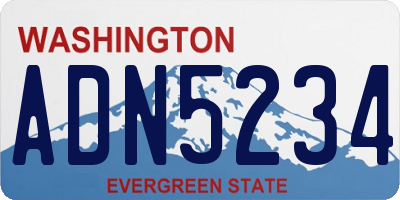 WA license plate ADN5234