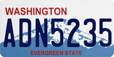 WA license plate ADN5235