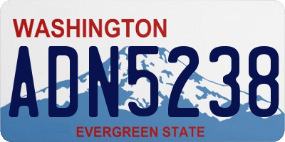 WA license plate ADN5238