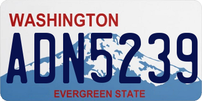 WA license plate ADN5239