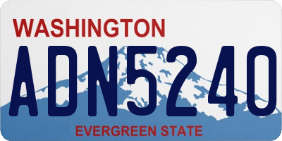 WA license plate ADN5240