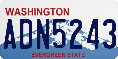 WA license plate ADN5243