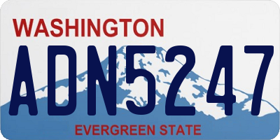 WA license plate ADN5247