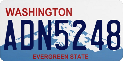 WA license plate ADN5248