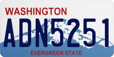 WA license plate ADN5251