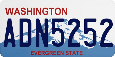 WA license plate ADN5252