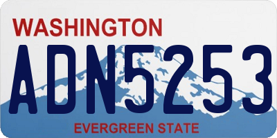 WA license plate ADN5253