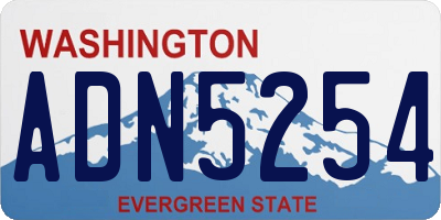 WA license plate ADN5254