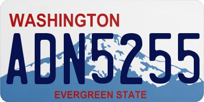 WA license plate ADN5255