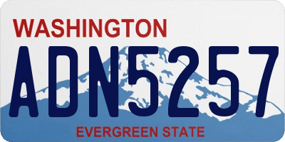 WA license plate ADN5257