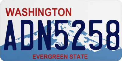 WA license plate ADN5258
