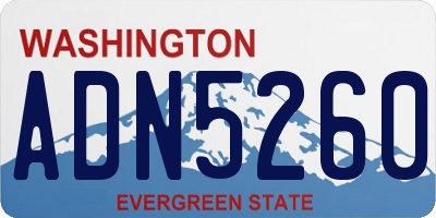 WA license plate ADN5260