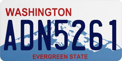 WA license plate ADN5261