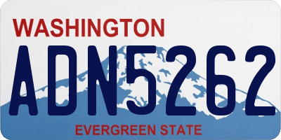 WA license plate ADN5262