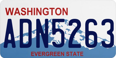 WA license plate ADN5263