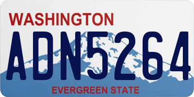 WA license plate ADN5264