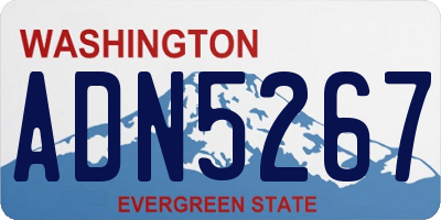 WA license plate ADN5267