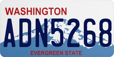 WA license plate ADN5268