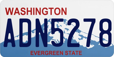 WA license plate ADN5278