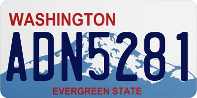 WA license plate ADN5281