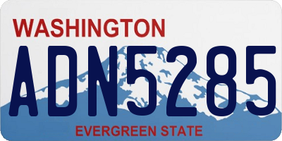 WA license plate ADN5285