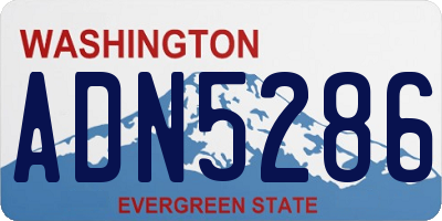 WA license plate ADN5286