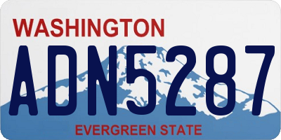 WA license plate ADN5287