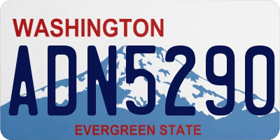 WA license plate ADN5290