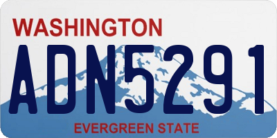 WA license plate ADN5291