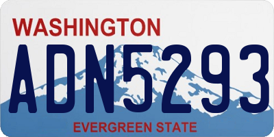 WA license plate ADN5293