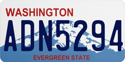 WA license plate ADN5294