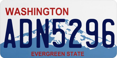 WA license plate ADN5296