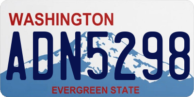 WA license plate ADN5298