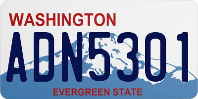 WA license plate ADN5301