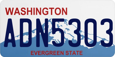 WA license plate ADN5303