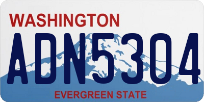 WA license plate ADN5304