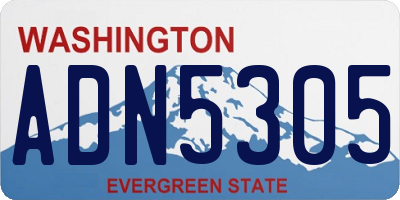 WA license plate ADN5305