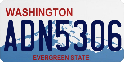 WA license plate ADN5306