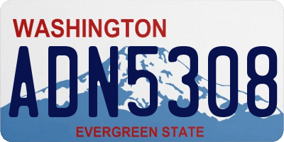 WA license plate ADN5308