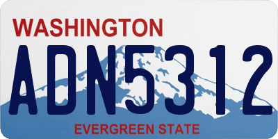 WA license plate ADN5312