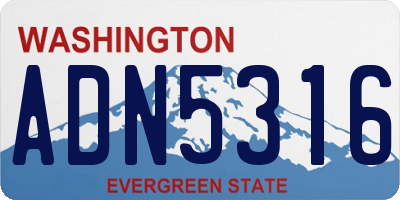 WA license plate ADN5316