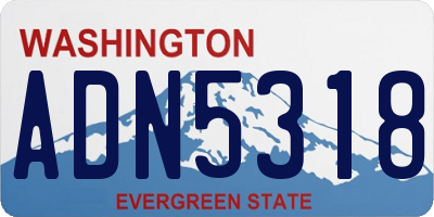 WA license plate ADN5318