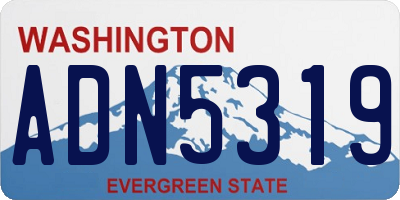 WA license plate ADN5319
