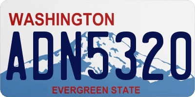 WA license plate ADN5320