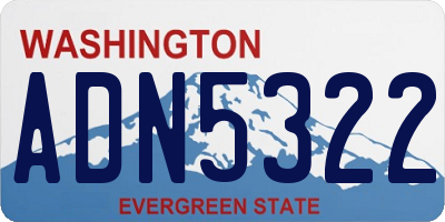 WA license plate ADN5322