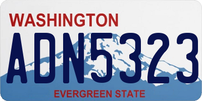 WA license plate ADN5323
