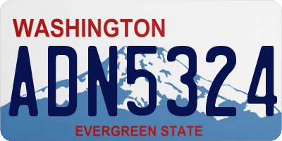 WA license plate ADN5324