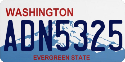WA license plate ADN5325