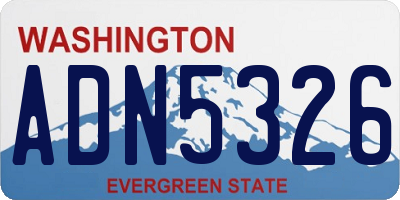 WA license plate ADN5326